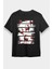 Ekose Desenli Boynuzlu Geyik Siyah Unisex Tişört T-Shirt 1