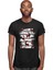 Ekose Desenli Boynuzlu Geyik Siyah Unisex Tişört T-Shirt 3