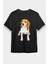 Tatlı Beagle Siyah Unisex Tişört T-Shirt 1