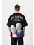 Erkek The Lovers Baskılı Oversize Siyah Tişört 1