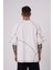 Erkek Stradie Dikiş Detay Oversize Ekru Tişört 2