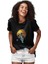 Kaykay Yapan Astronot Siyah Unisex Tişört T-Shirt 2
