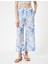 Çiçekli Culotte Pantolon Bol Paça Cepli Normal Bel 3