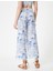 Çiçekli Culotte Pantolon Bol Paça Cepli Normal Bel 4