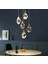 A+ Luxury Modern Kristalize Cam Sarkıt Beşli LED Avize Gold Sarı 1