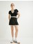 Polo Yaka Crop Tişört Renk Kontrastlı Kısa Kollu Slim Fit 2