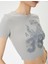 Crop Tişört Kısa Kollu Bisiklet Yaka Pamuklu Slim Fit 5