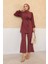 Kolları Piliseli Pantolon Tunik Takım - Gül Kurusu 1