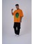 Erkek Herb Printed Baskılı Oversize Turuncu Tişört 3