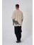 Erkek Leopard Baskılı Oversize Açık Bej Tişört 4