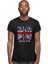 Büyük Britanya Ingiltere Siyah Unisex Tişört T-Shirt 3