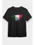 Italya - Italy Siyah Unisex Tişört T-Shirt 1