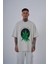 Erkek Herb Printed Baskılı Oversize Gri Tişört 1
