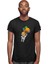 Balonlu Şirin Astronot Siyah Unisex Tişört T-Shirt 3