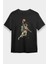 Basketçi Astronot Siyah Unisex Tişört T-Shirt 1