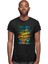 Renkli Vahşi Hayvan Deseni Siyah Unisex Tişört T-Shirt 3