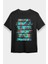 Çok Renkli Kelebek Siyah Unisex Tişört T-Shirt 1