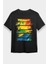 Renkli Papağan Kanadı Siyah Unisex Tişört T-Shirt 1