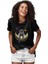Ayda Oturan Astronot Siyah Unisex Tişört T-Shirt 2