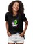 Şirin Unicorn ve Alien Siyah Unisex Tişört T-Shirt 2