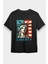 Özgürlük Heykeli Siyah Unisex Tişört T-Shirt 1