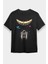 Ayda Sallanan Astronot Siyah Unisex Tişört T-Shirt 1