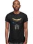 Ayda Sallanan Astronot Siyah Unisex Tişört T-Shirt 3
