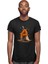 Marsta Bekleyen Astronot Siyah Unisex Tişört T-Shirt 3