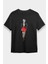 Tarz Kız Kırmızı Etek Siyah Unisex Tişört T-Shirt 1