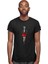 Tarz Kız Kırmızı Etek Siyah Unisex Tişört T-Shirt 3