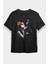 Makyaj Yapan Kız Siyah Unisex Tişört T-Shirt 1