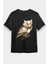 Origami Baykuş Siyah Unisex Tişört T-Shirt 1