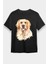Hadi Oynayalım Golden Retriever Siyah Unisex Tişört T-Shirt 1