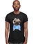 Mavi Giysili Şirin Pug Siyah Unisex Tişört T-Shirt 3