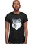 Mavi Gözlü Köpek Sibirya Kurdu Husky Haski Siyah Unisex Tişört T-Shirt 3