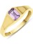 14 Ayar Altın Ametist Taşlı Baget Yüzük 2