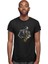 Saksafon Çalan Kurukafa Siyah Unisex Tişört T-Shirt 3