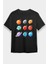Güneş Sistemi Siyah Unisex Tişört T-Shirt 1