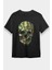 Kamuflaj Asker Kurukafa Siyah Unisex Tişört T-Shirt 1