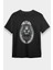 Pilot Aslan Siyah Unisex Tişört T-Shirt 1