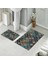 Banyo Halısı Ikili Klozet Takımı Kaymaz Tabanlı (60 cm x 100 cm + 40 cm x 60 Cm) 1