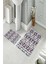 Banyo Halısı Ikili Klozet Takımı Kaymaz Tabanlı (60 cm x 100 cm + 40 cm x 60 Cm) 2