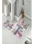 Banyo Halısı Ikili Klozet Takımı Kaymaz Tabanlı (60 cm x 100 cm + 40 cm x 60 Cm) 2