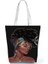 No.23 Stili 23-27CM Retro Siyah Afrika Kız Omuz Çantası Tasarımcı Yıldızlı Gökyüzü Yağlıboya Çanta Büyük Kapasiteli Eko Yeniden Kullanılabilir Kadın Rahat Tote (Yurt Dışından) 3