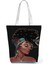 No.4 Stili 35-40CM Retro Siyah Afrika Kız Omuz Çantası Tasarımcı Yıldızlı Gökyüzü Yağlıboya Çanta Büyük Kapasiteli Eko Yeniden Kullanılabilir Kadın Rahat Tote (Yurt Dışından) 1