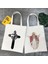 W204 Tarzı 35X40CM Isa Mesih Çapraz Tanrı Din Hıristiyan Ayçiçeği Christus Haç Kadın Kanvas Tote Çanta Omuz Shopper Kadın Çanta (Yurt Dışından) 3