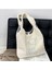 Mavi Stil Kadın Yumuşak Peluş Tote Çanta Basit Sıcak Pamuklu Kumaş Alışveriş Çantaları Yeniden Kullanılabilir Nakış Koyun Çanta Omuzdan Askili Çanta Kızlar Okul Çantası (Yurt Dışından) 3