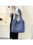 Mavi Stil Kadın Yumuşak Peluş Tote Çanta Basit Sıcak Pamuklu Kumaş Alışveriş Çantaları Yeniden Kullanılabilir Nakış Koyun Çanta Omuzdan Askili Çanta Kızlar Okul Çantası (Yurt Dışından) 4
