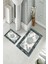 Banyo Halısı Ikili Klozet Takımı Kaymaz Tabanlı (60 cm x 100 cm + 40 cm x 60 Cm) 2