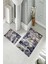 Banyo Halısı Ikili Klozet Takımı Kaymaz Tabanlı (60 cm x 100 cm + 40 cm x 60 Cm) 2